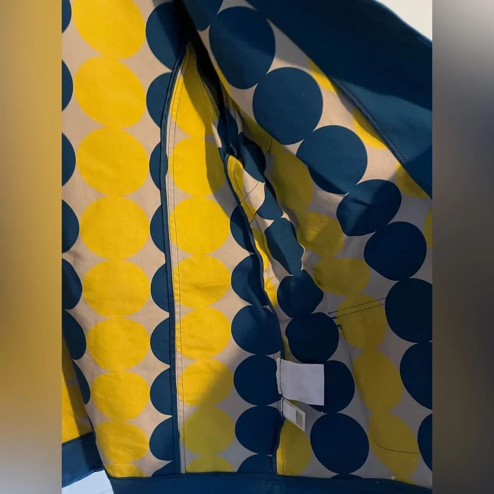 Old Navy Blue 3 Button 100% Cotton Classic Front Pockets Trench Coat XL Preppy - Picture 10 of 13